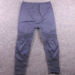 Fabletics Leggings Womens See Measurements Blue Cropped Seamless Mesh Panel Yoga